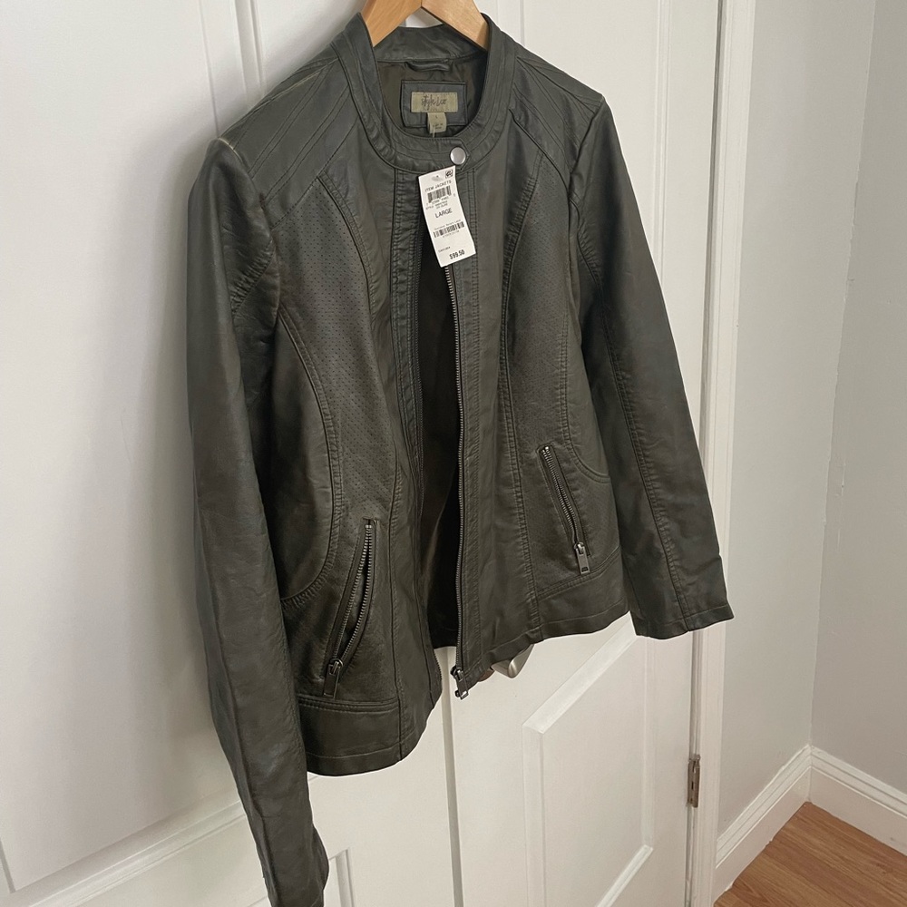 Style & co jacket co olive large